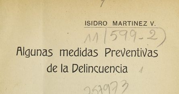 Algunas medidas preventivas de la delincuencia. Santiago de Chile: Imp. y Lit. San Pablo, 1919