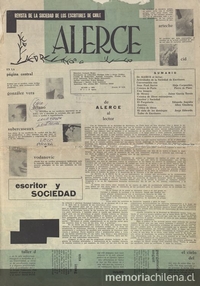 Pie de imagen: Portada del primer número de revista Alerce, junio 1961
