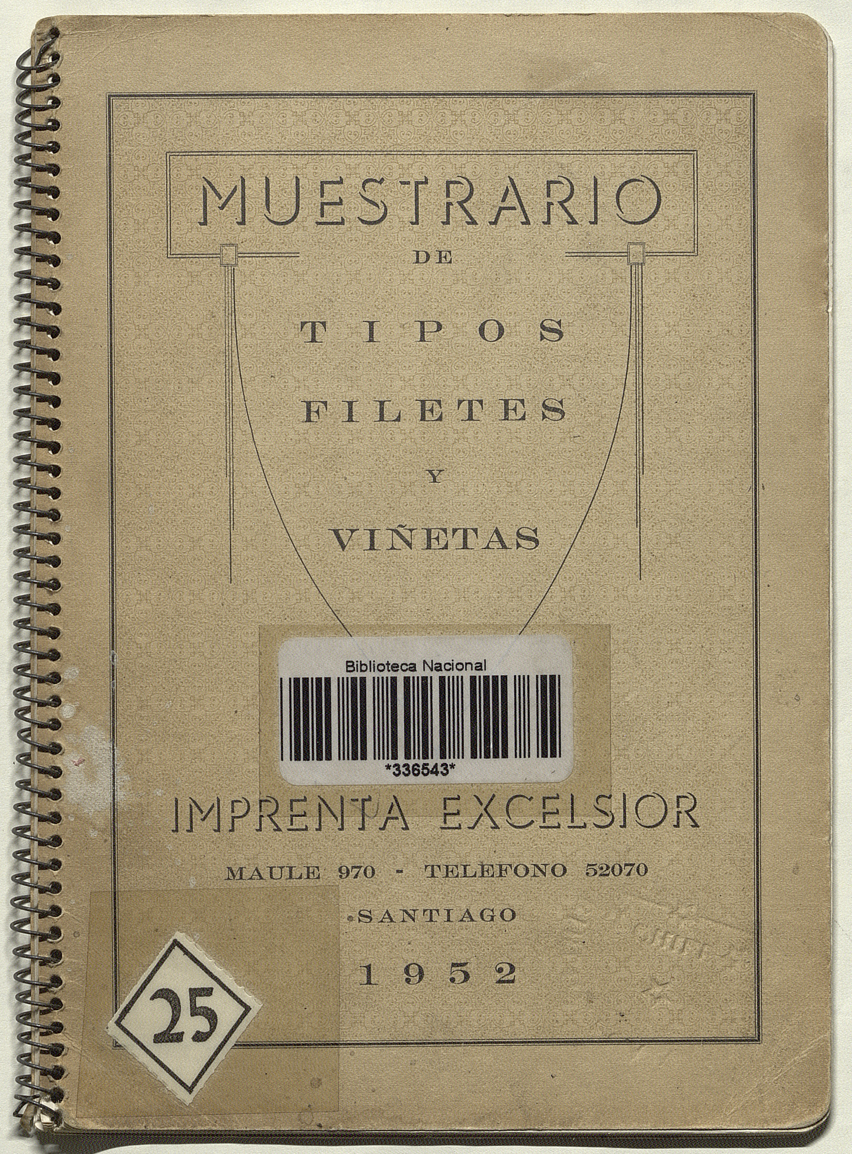 Muestrario de tipos, filetes y viñetas