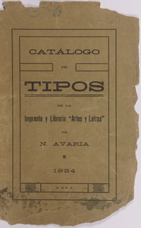 Catálogo de Tipos de la Imprenta y Librería “Artes y Letras”