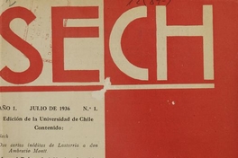 Portada del primer número de SECH: revista de la Sociedad de Escritores de Chile, 1936