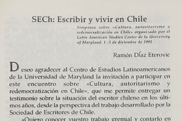 SeCh: escribir y vivir en Chile