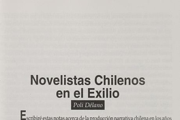 "Novelistas chilenos en el Exilio".
