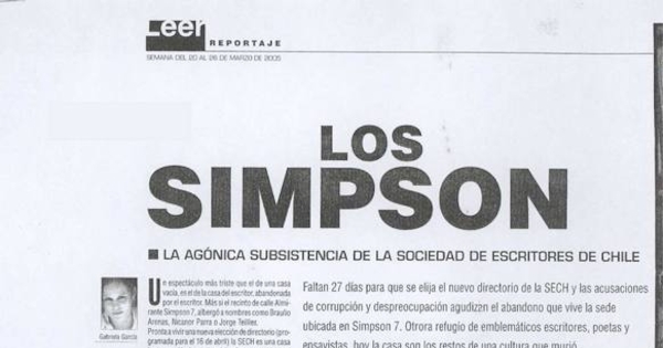 Los Simpson: la agónica subsistencia de la Sociedad de Escritores de Chile