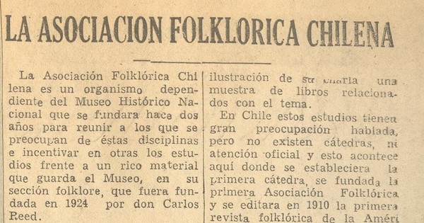 La Asociación Folklórica Chilena