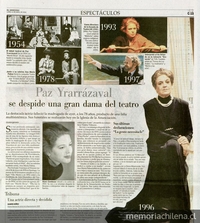 Paz Yrarrázabal: se despide una gran dama del teatro