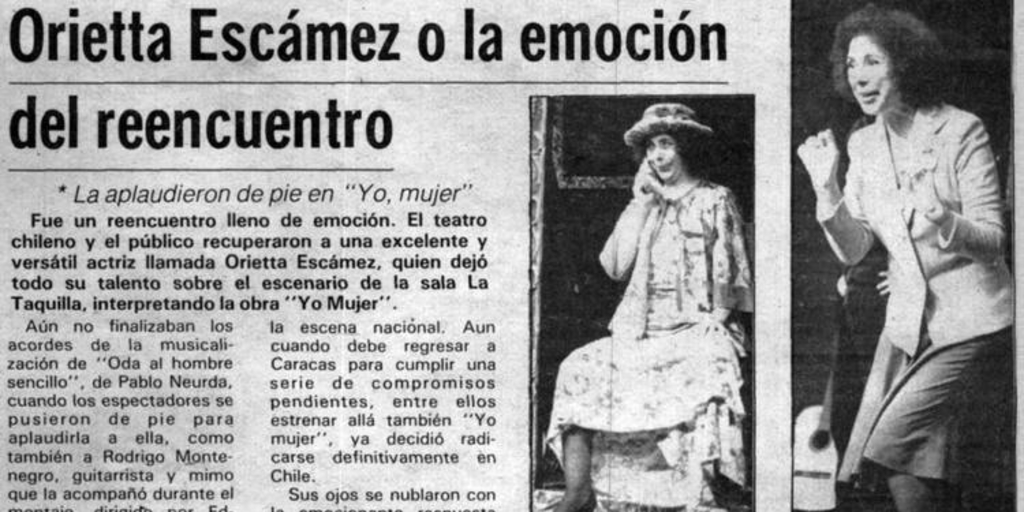 Orietta Escámez o la emoción del reencuentro