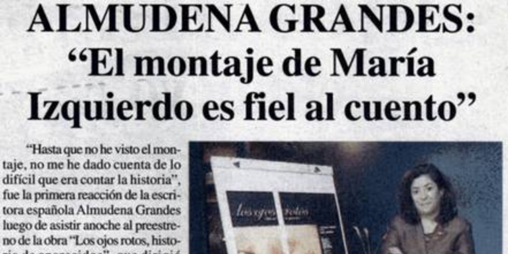 "El montaje de María Izquierdo es fiel al cuento"