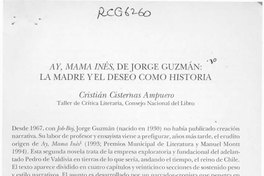 Ay mama Inés, de Jorge Guzmán, la madre y el deseo como historia