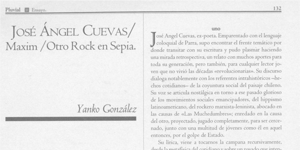 José Angel Cuevas, Maxim, otro rock en sepia