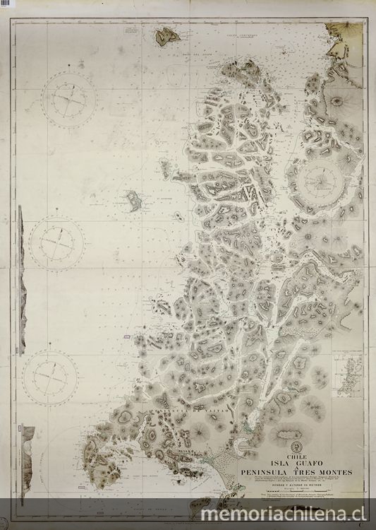 Chile[mapa] :Isla Guafo a Península Tres Montes /Por las Comisiones hidrográficas de los Comandantes Enrique Simpson