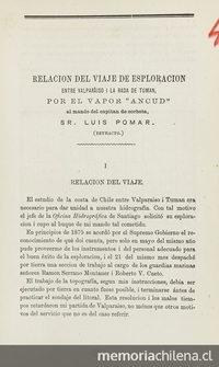 Relación del viaje de esploración entre Valparaíso i la rada de Tuman, por el vapor Ancud :(estracto)