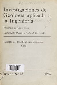 Investigaciones de geología aplicada a la ingeniería: provincia de Concepción.