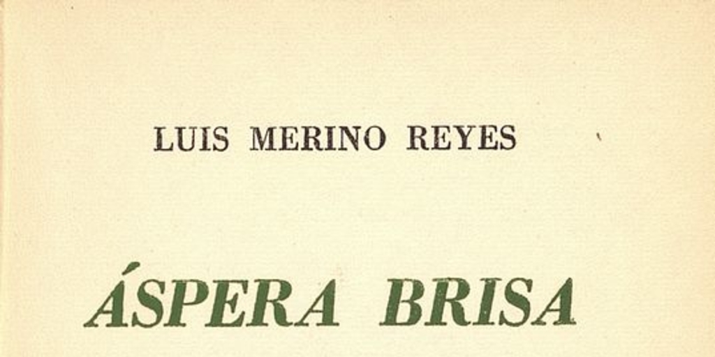 Portada de Áspera brisa de Luis Merino Reyes
