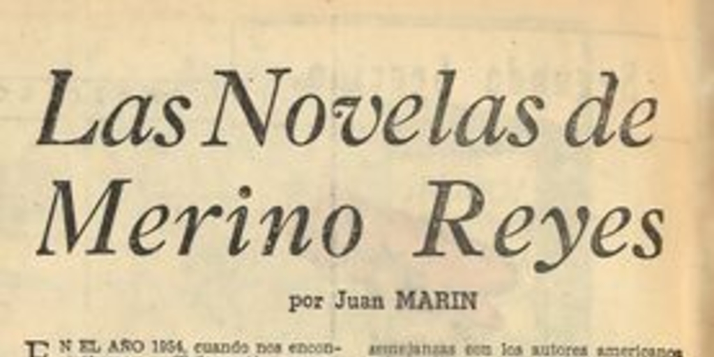 Las novelas de Merino Reyes