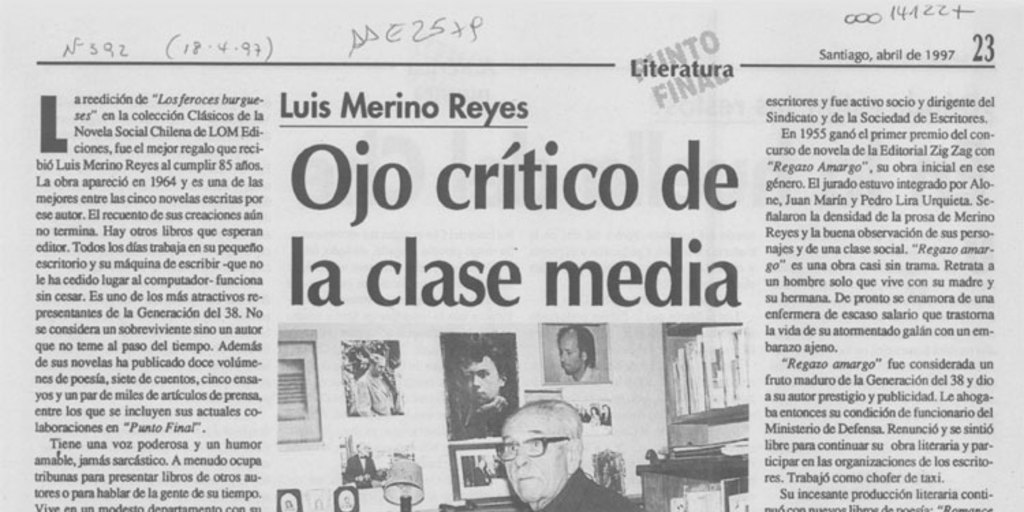 Ojo crítico de la clase media: Luis Merino Reyes