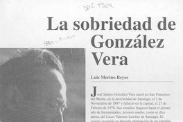 La sobriedad de González Vera