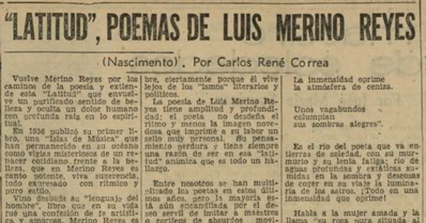 Latitud, poemas de Luis Merino Reyes