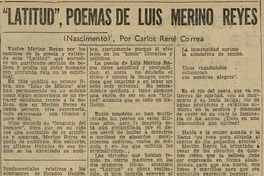 Latitud, poemas de Luis Merino Reyes