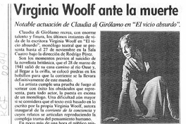 Virginia Woolf ante la muerte