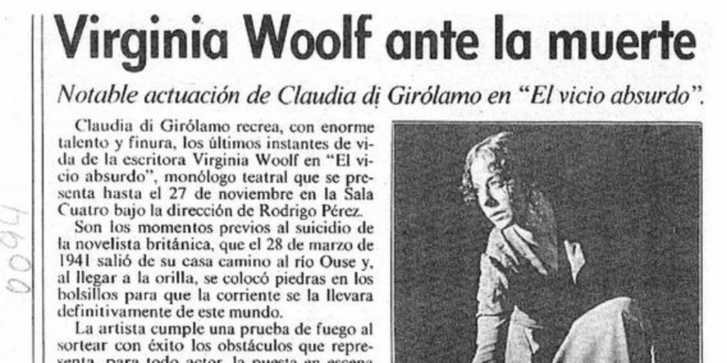 Virginia Woolf ante la muerte