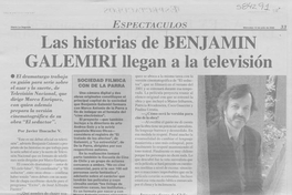 Las historias de Benjamín Galemiri llegan a la televisión