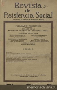 "El hospital moderno y sus relaciones con la comunidad, sus deberes mutuos", Revista de Asistencia Social, I, (1): 9-34, 1932