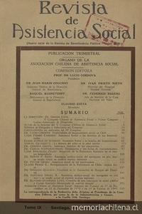 "Reorganización de la enfermería en Chile. Carrera Única", Revista de Asistencia Social, IX, (1): 137-142, marzo 1940.