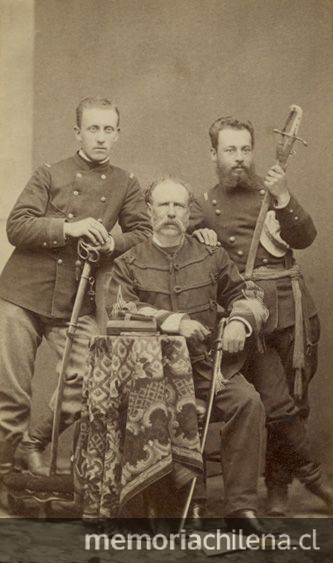 Pie de foto: Retrato de soldados, 1870.