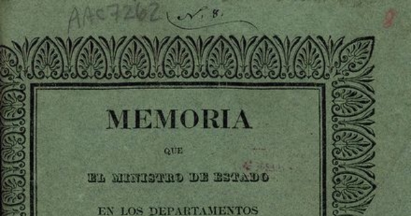 Chile. Ministerio de Guerra y Marina. Memoria que el Ministro de Estado en los Departamentos de Guerra y Marina presenta al Congreso Nacional. Santiago: Impr. Nacional, 1835. 64 p.