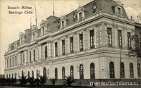 Pie de foto: Antiguo edificio de la Escuela Militar, también conocido como Palacio Alcázar, c. 1912, construido a finales del siglo XIX