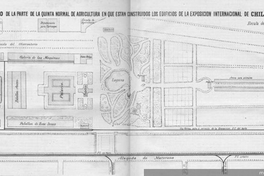 Plano de la parte de la Quinta Normal de Agricultura en que están construidos los edificios de la Exposición Internacional de Chile