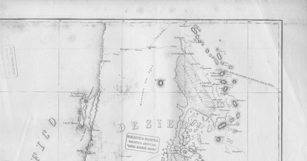 Mapa del Desierto de Atacama, hacia 1850