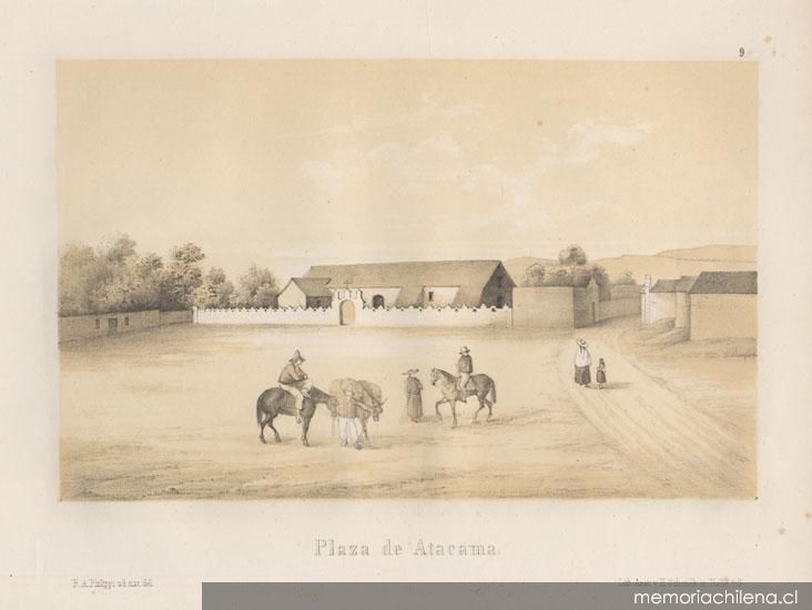 Plaza de Atacama, hacia 1850