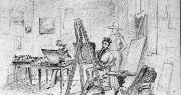 Mauricio Rugendas en su estudio. Valparaíso, 1834