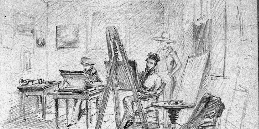 Mauricio Rugendas en su estudio. Valparaíso, 1834