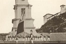 Bomberos de Valparaíso practicando ejercicios, ca. 1860