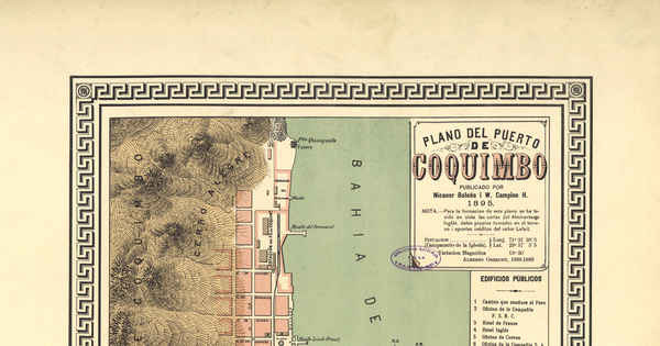 Plano del puerto de Coquimbo, 1895