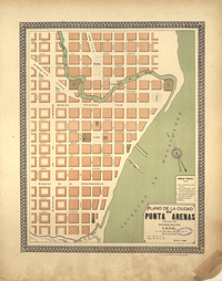 Plano de la ciudad de Punta Arenas, 1896