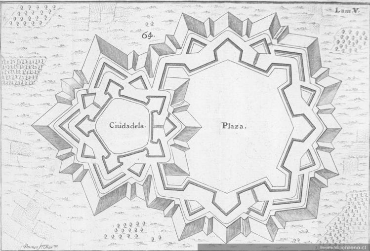 Plano de plaza fuerte y ciudadela