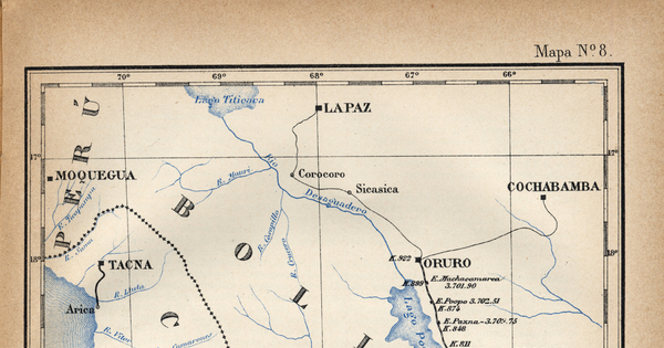 Ferrocarril de Antofagasta a Oruro i de Uyuno a Pulacayo, hacia 1885