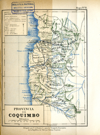 Provincia de Coquimbo, hacia 1885