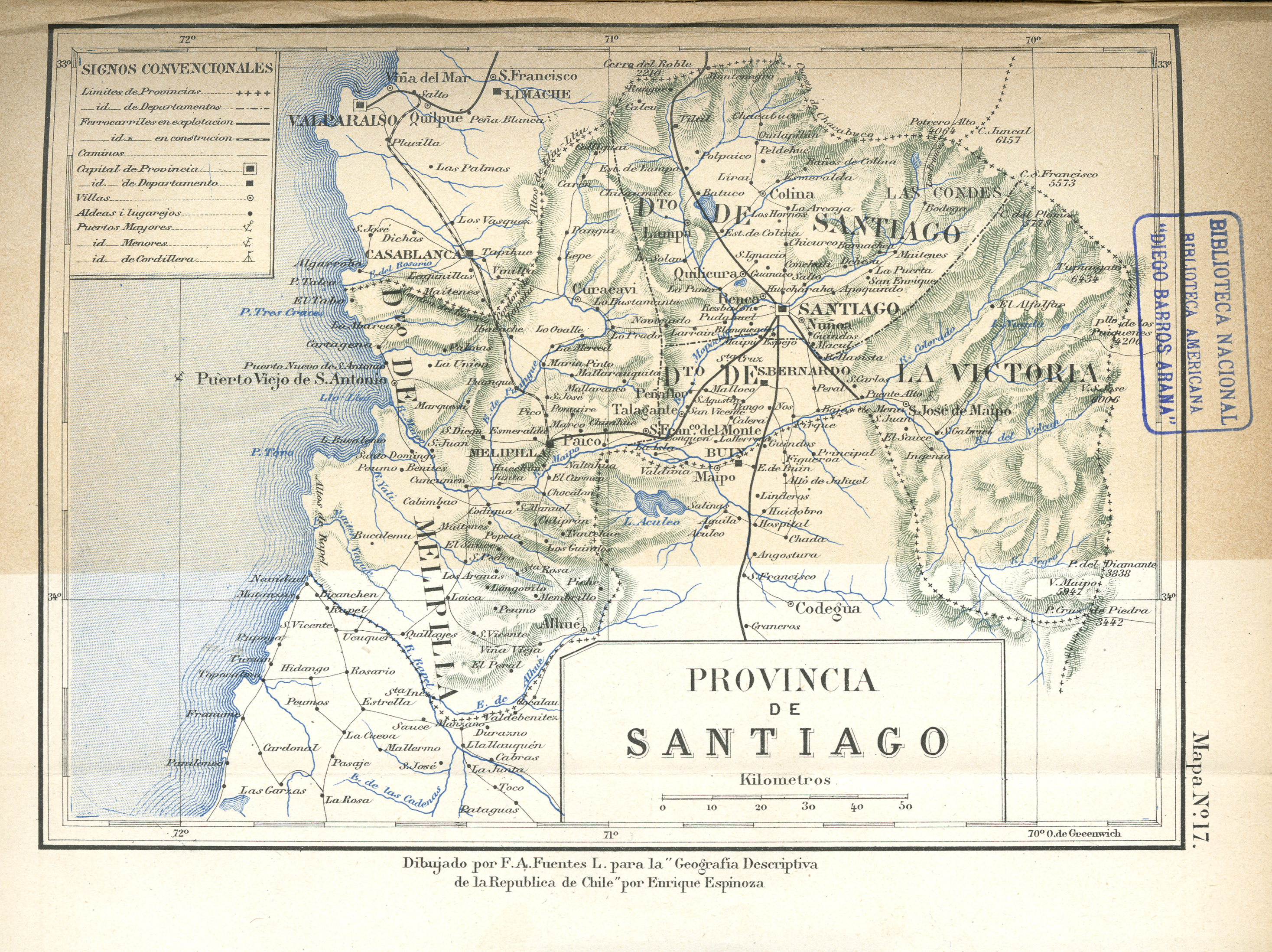 Provincia de Santiago, hacia 1885