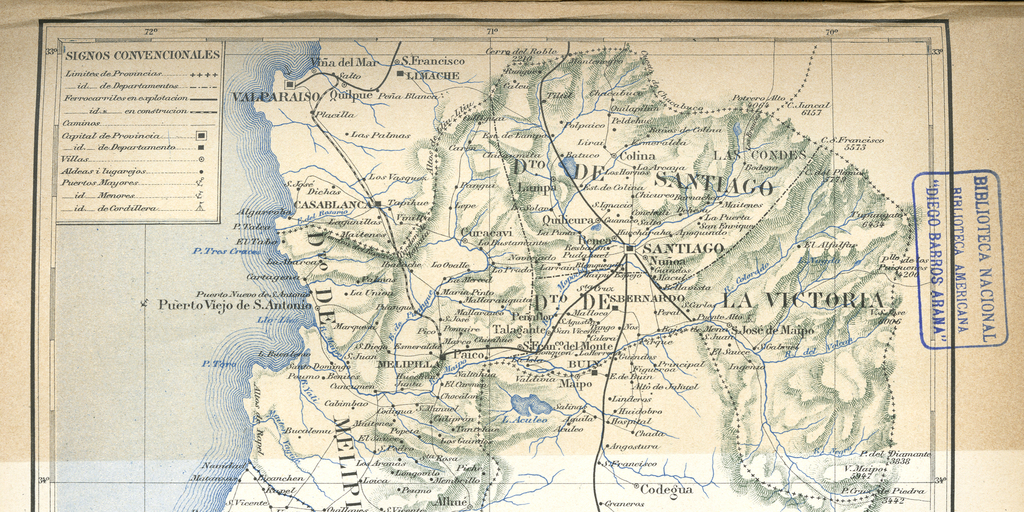 Provincia de Santiago, hacia 1885