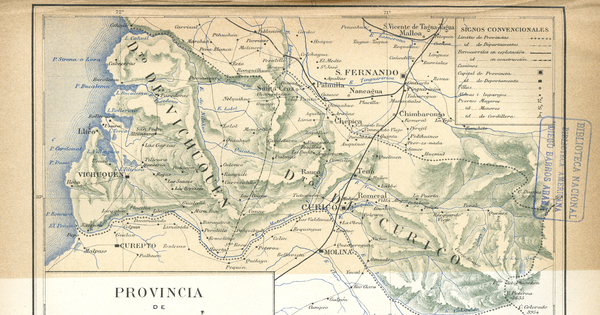 Provincia de Curicó, hacia 1885