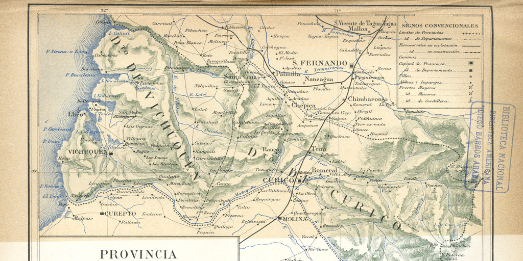 Provincia de Curicó, hacia 1885