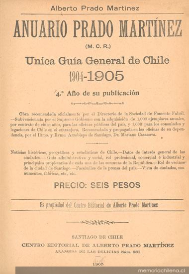 Anuario Prado Martínez : única guía general de Chile : 1904-1905