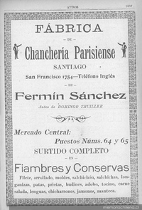 Fábrica de Chanchería Parisiense, Santiago, 1903