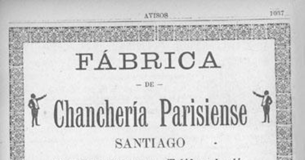 Fábrica de Chanchería Parisiense, Santiago, 1903