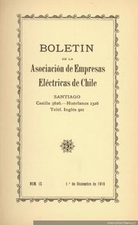 Boletín de la Asociación de Empresas Eléctricas de Chile : n° 9, 1 de diciembre de 1916